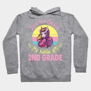 Unicorn Teacher Senior Student Bye 1st Grade Hello 2nd Grade First Day Of School Hoodie